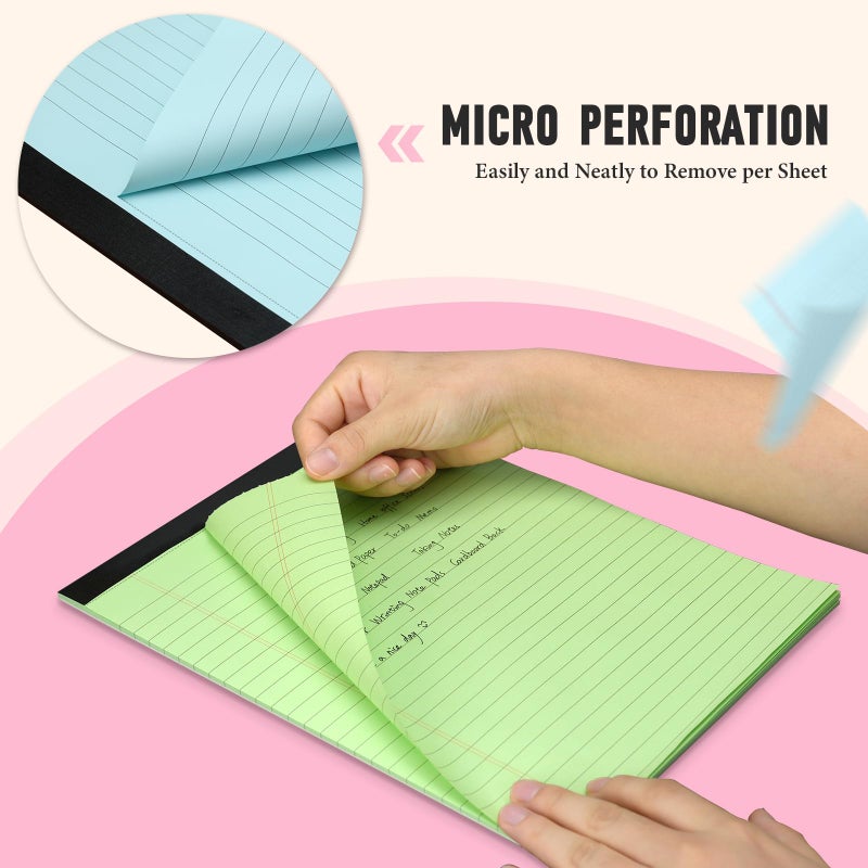 PINJINGPRO 36 Pack Legal Pads 8.5 x 11, Note Pads 8.5 x 11, Wide Ruled Colored Legal Pads, Multicolor Notepads 8.5 x 11 with Sturdy White Back, 30 Sheet/Notepad, Writing Pad for School, Home, Office - Image 4